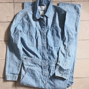 GAP Light Wash Denim Utility Jumpsuit